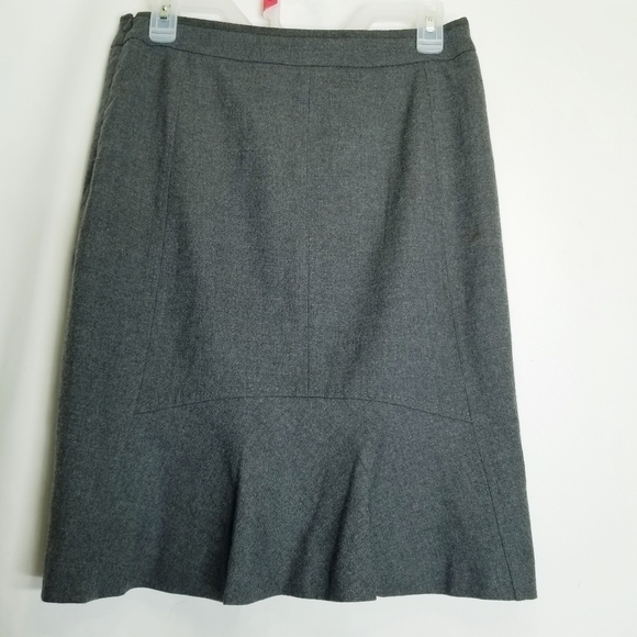 TED Baker London Women's Gray wool Skirt Side Zip Closure Pencil Size 2 - Picture 7 of 9